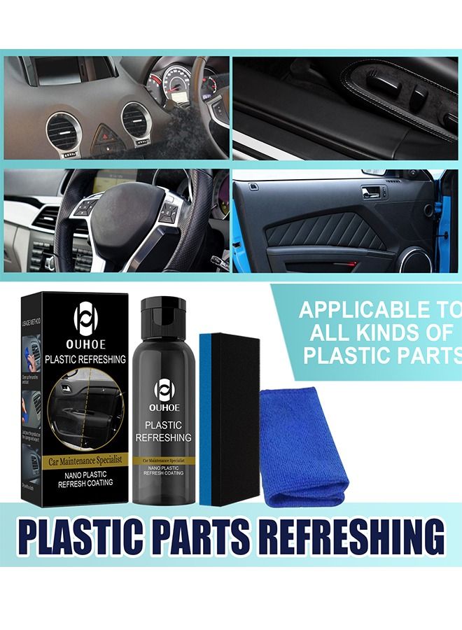 OUHOE Plastic Refreshing Set, Automotive Plastic Parts Refurbish Agent Car Maintenance Specialist Nano Plastic Refresh Coating 30ml, Quick and Effective, Applicable To All Kinds of Plastic Parts - Image 5