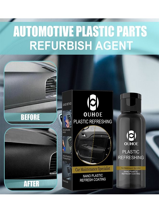 OUHOE Plastic Refreshing Set, Automotive Plastic Parts Refurbish Agent Car Maintenance Specialist Nano Plastic Refresh Coating 30ml, Quick and Effective, Applicable To All Kinds of Plastic Parts - Image 4