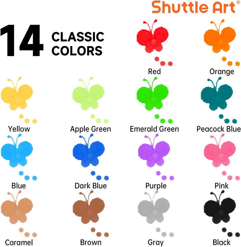 Shuttle Art Dot Markers, 14 Colors Bingo Daubers with 135 Patterns, 5 Activity Books, Educational Set With Art Activities,Non-Toxic Washable Coloring Markers - Image 2
