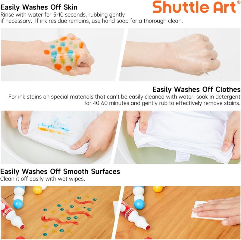 Shuttle Art Dot Markers, 14 Colors Bingo Daubers with 135 Patterns, 5 Activity Books, Educational Set With Art Activities,Non-Toxic Washable Coloring Markers - Image 5