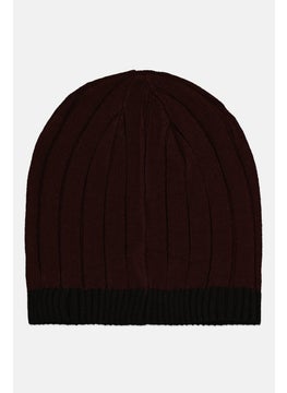 Van Heusen Men Knitted Beanie, Dark Brown  - Image 1