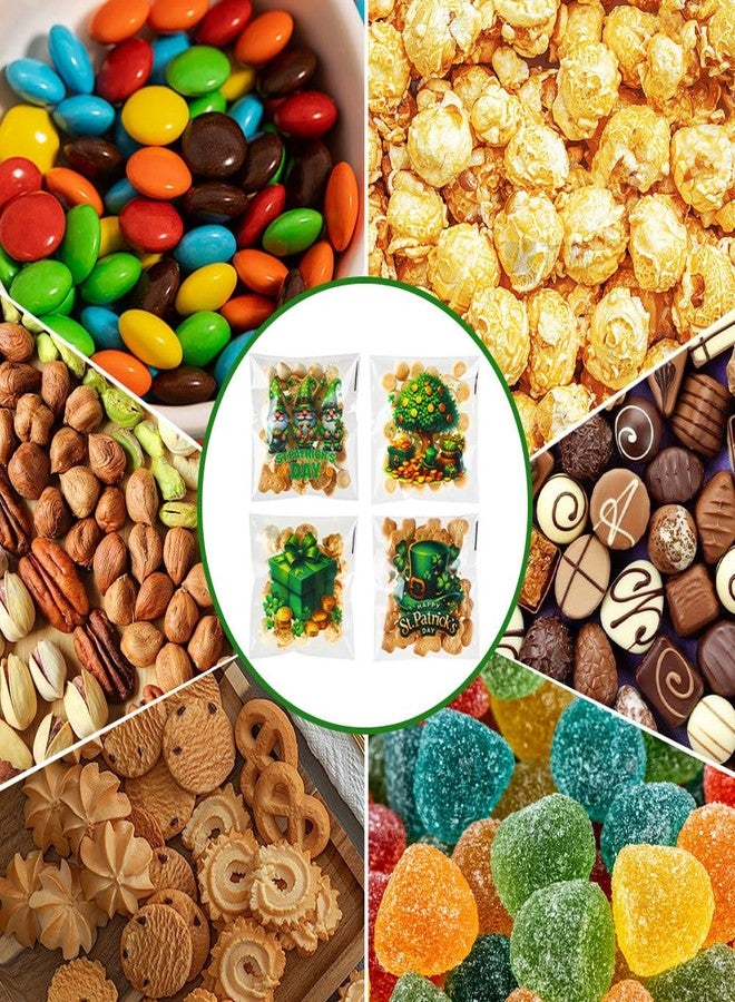 eowqeiur 100 PCS St Patricks Day Treat Bags Green Shanrock Ziplock Cellophane Bags for Cookie Candy Goodie Goody Snack Gifts Wrap Clover Spring Self Sealing Baggies Pouch St Patricks Party Favors Supplies - Image 5
