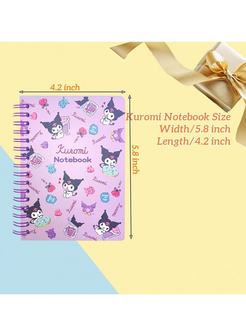 Kuromi School Supplies Set, Cute School Supplies Gift Set Including Cartoon Diary Pencil Case Ballpoint Pen ID Badge Holder Sticker Key Chain Bookmark - Image 5