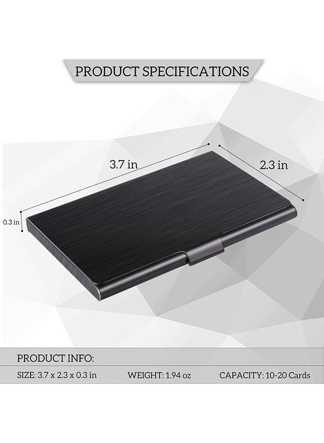 Slim Business Card Case for Men & Women, Pocket Metal Case, Professional Stainless Steel Business Card Holders, Purse Name Card Holder, Buckle Style Shut, Black - Image 2
