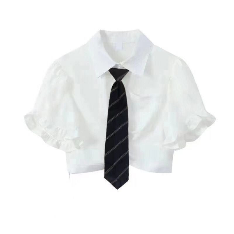 Summer Gentle Wear Womens 2023 New Korean-style Slimming Ruffled Shirt Irregular Slip Skirt Two-piece Set White Shirt White Shirt