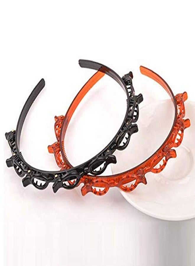 SQUICKLE Double Layer Twist Plait Headband Hairpin Double Bangs Hairstyle Hair Tools for Women Girls.(Multicolour) (Set of 1) - Image 5