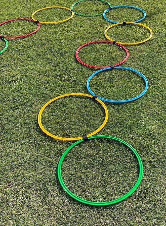 YMD Agility Ring Ladder Pack of 12 Hoop Set (Multicolor) - Image 1