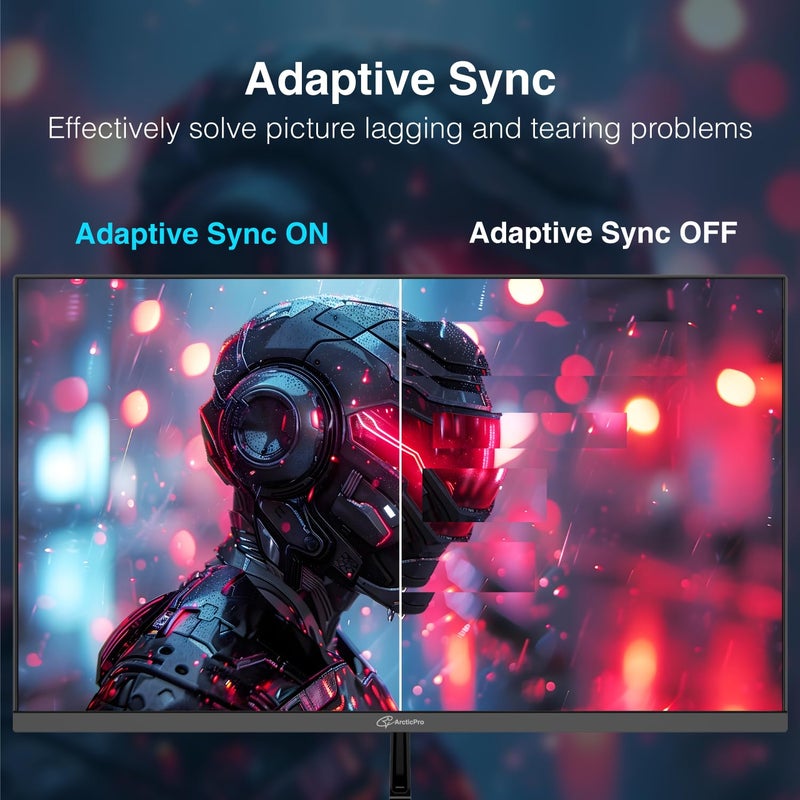 ArcticPro 24 inch Monitor 120Hz, FHD 1080p, Computer Monitor, IPS, 99% sRGB, Adaptive Sync, 1ms Response Time, 3-Sided Frameless, Ultra Slim, VESA Mountable, Anti-Blue Light Design, HDMI & VGA Ports - Image 4