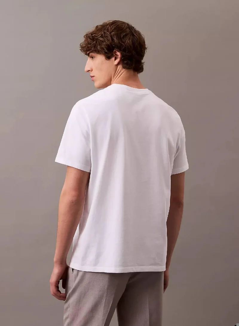Calvin Klein Jeans Brilliant White Shield Logo T-shirt for Men | Best Price UAE