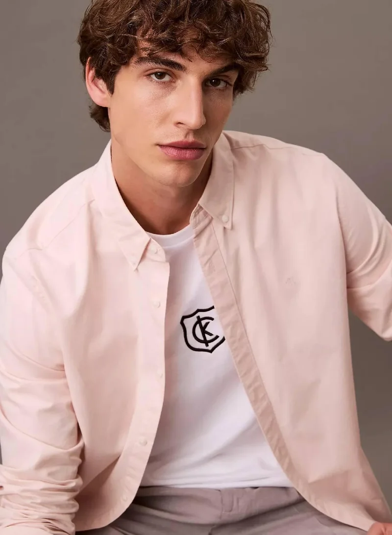 Calvin Klein Jeans Brilliant White Shield Logo T-shirt for Men | Best Price UAE
