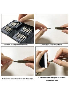 MOOKLIN MOOKLIN Screwdriver Set25 in 1 DIY Mini Precision Screwdriver Repair Tool Kit with Black Leather Bag for Phone Laptop PC Camera Game Console Glasses and More  - Image 3