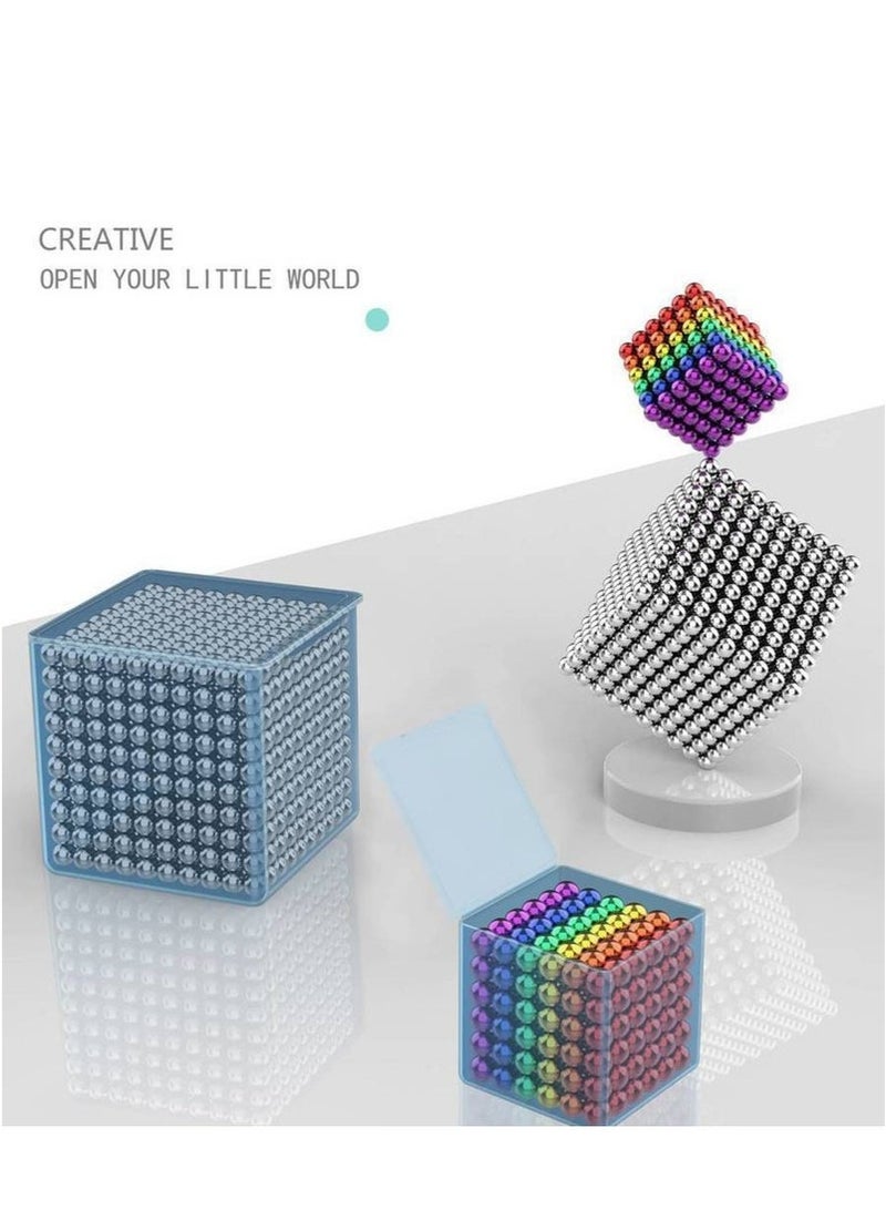 Bukela 216 Pieces Round Magnetic Educational Toys Set with 8 Different Colors , Desk Decor Sculpture Toys , Stress Relief Desk Toys Intelligence Development and Stress Relief Decor Fidget Toys - Image 5