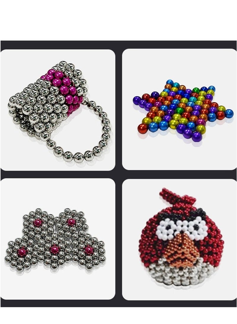 Bukela 216 Pieces Round Magnetic Educational Toys Set with 8 Different Colors , Desk Decor Sculpture Toys , Stress Relief Desk Toys Intelligence Development and Stress Relief Decor Fidget Toys - Image 3