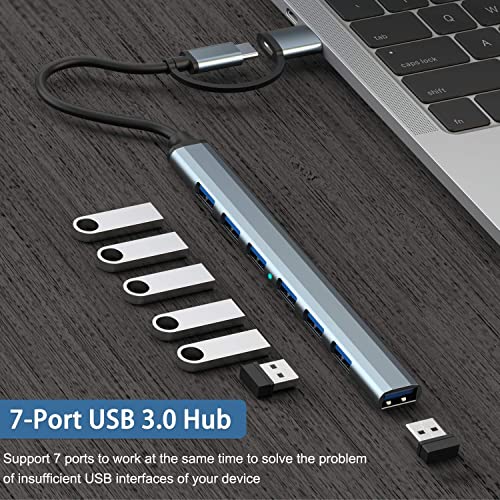 vienon USB Hub 3.0 with 7 Ports, VIENON Aluminium USB C to USB 3.0 Hub for MacBook, Mac Pro/Mini, iMac, Ps4, PS5, Surface Pro,Flash Drive, Samsung - Image 2