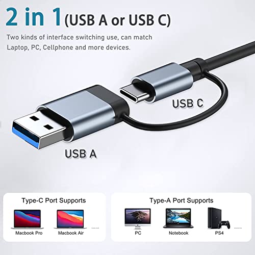 vienon USB Hub 3.0 with 7 Ports, VIENON Aluminium USB C to USB 3.0 Hub for MacBook, Mac Pro/Mini, iMac, Ps4, PS5, Surface Pro,Flash Drive, Samsung - Image 4