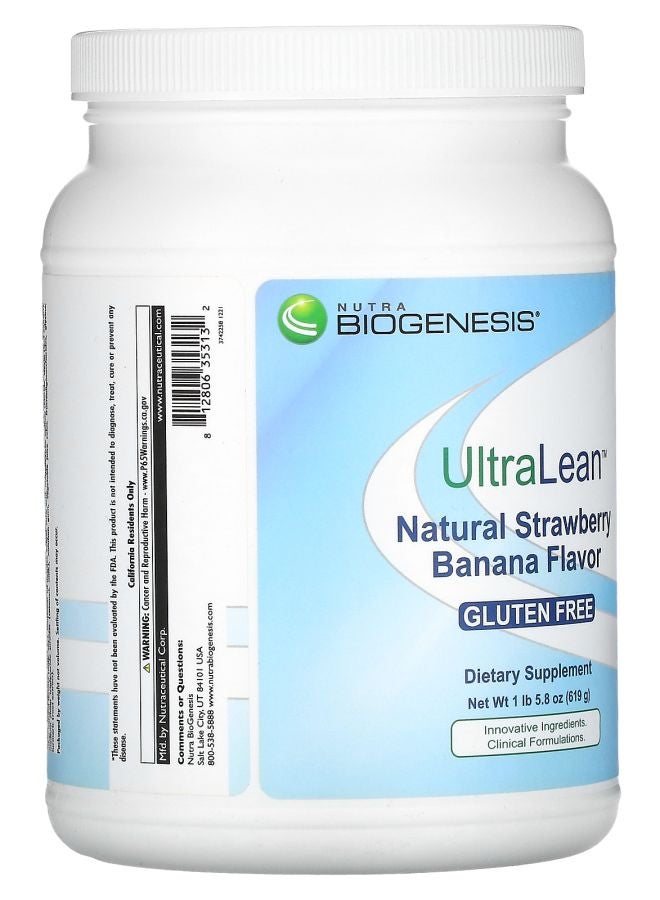 Nutra BioGenesis UltraLean Natural Strawberry Banana 1 lb 5.8 oz (619 g) - Image 2