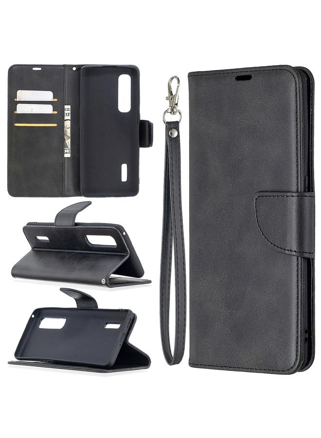 اس-توب جراب لهاتف OPPO Find X2 Pro بتصميم كلاسيكي من جلد الحمل، بلون نقي، مع حامل وفتحات للبطاقات ومحفظة وحبل تعليق - Image 1