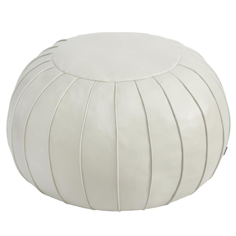 Thgonwid Thgonwid Handmade Storage Pouf Ottoman Foot Stool  Faux Suede Round Floor Cushion 216x13 for Living Room Bedroom Wedding Decor Unstuffed Beige 