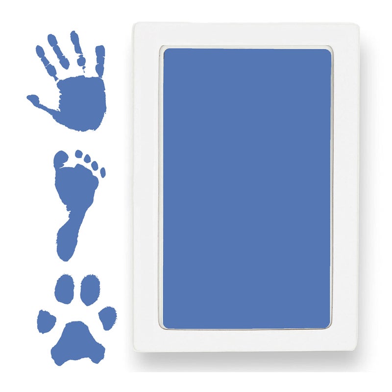 Tiny Gifts Large Clean Touch Ink Pad for Baby Handprints and Footprints - Inkless Infant Hand & Foot Stamp - Safe for Babies, Doesn’t Touch Skin - Perfect Family Memory or Gift, Blue Print Kit by Tiny Gifts - Image 1
