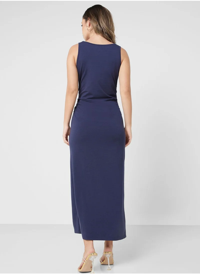 Lauren Ralph Lauren Front Twisted Slit Detail Dress