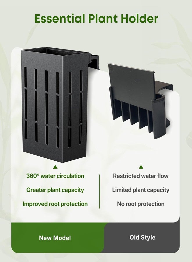 باوفلي حامل نباتات حوض السمك الأسود من باوفلاي، 4 قطع، وعاء نباتات بلاستيكي معلق لحوض السمك لتزيين أحواض السمك - Image 4