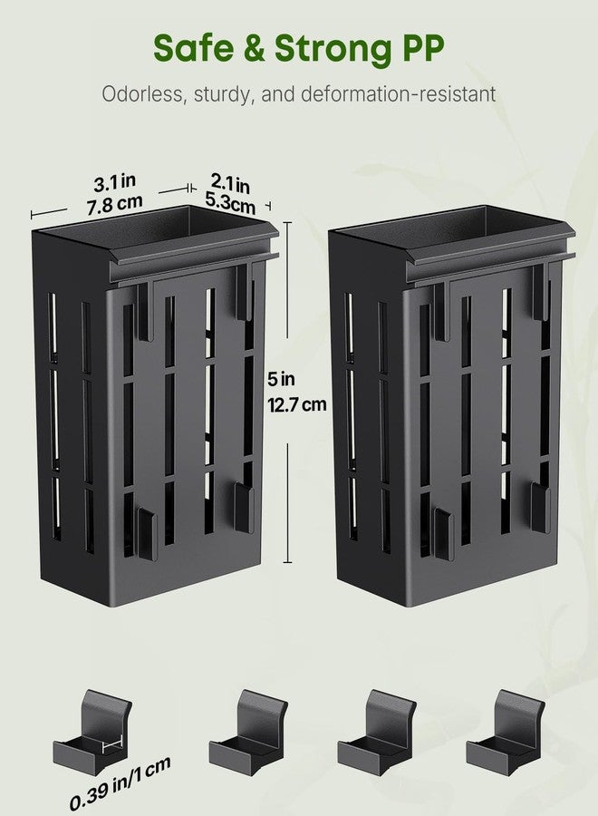 باوفلي حامل نباتات حوض السمك الأسود من باوفلاي، 4 قطع، وعاء نباتات بلاستيكي معلق لحوض السمك لتزيين أحواض السمك - Image 2