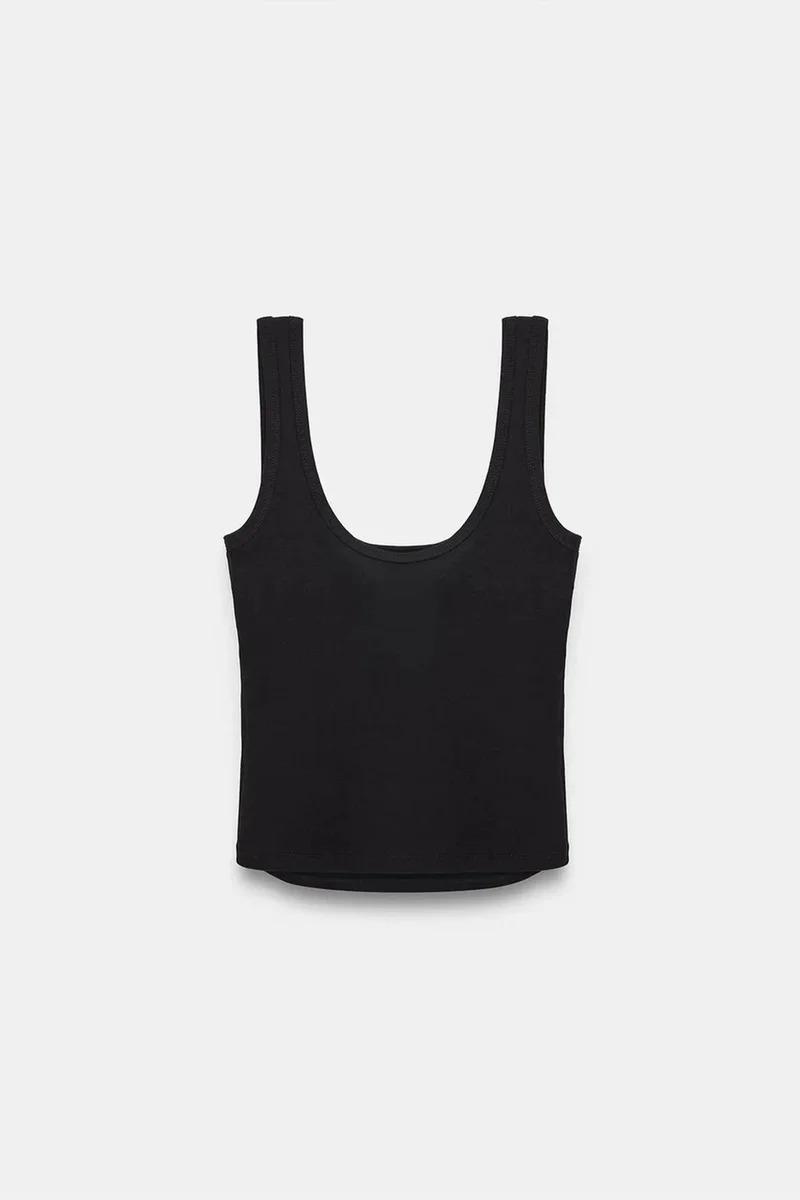 Dilvin Black DILVIN Slim Fit Sleeveless Jersey Cami Blouse for Women | Best Price UAE