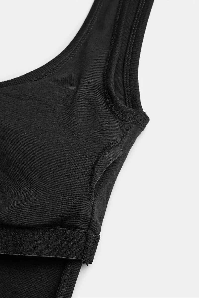 Dilvin Black DILVIN Slim Fit Sleeveless Jersey Cami Blouse for Women | Best Price UAE