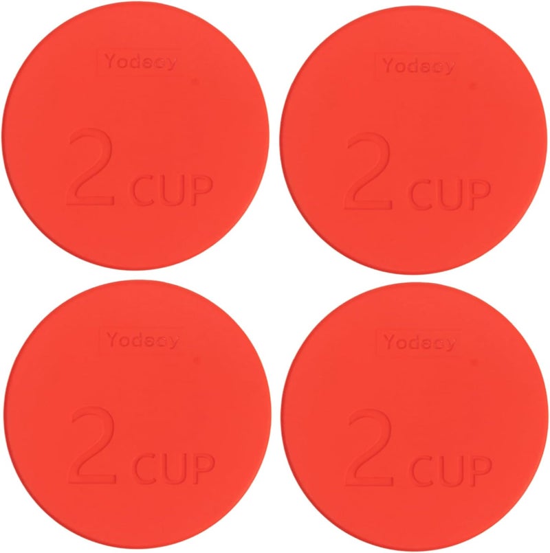 Yodecy Silicone Bowl Lids fit Pyrex Glass Bowls 7200-PC 2 Cup, Silicone Bowl Lids fit Anchor Hocking Glass Bowls 7200-PC 2 Cup,Replacement Lids 4.76in/12.1cm(4 Pack Red)(Container not Included) - Image 1