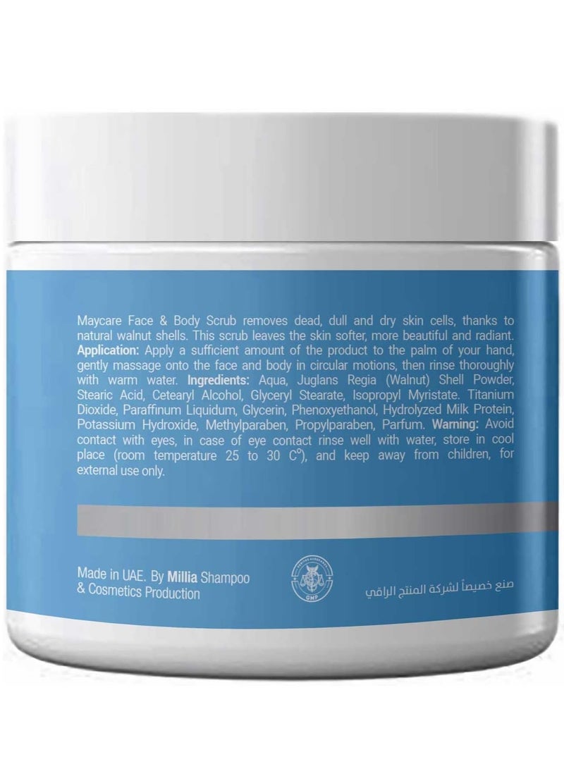 MAYCARE Face & Body Scrub 5 in 1 with Moisturizing Milk Brightening and Purifying 500ml - Image 2