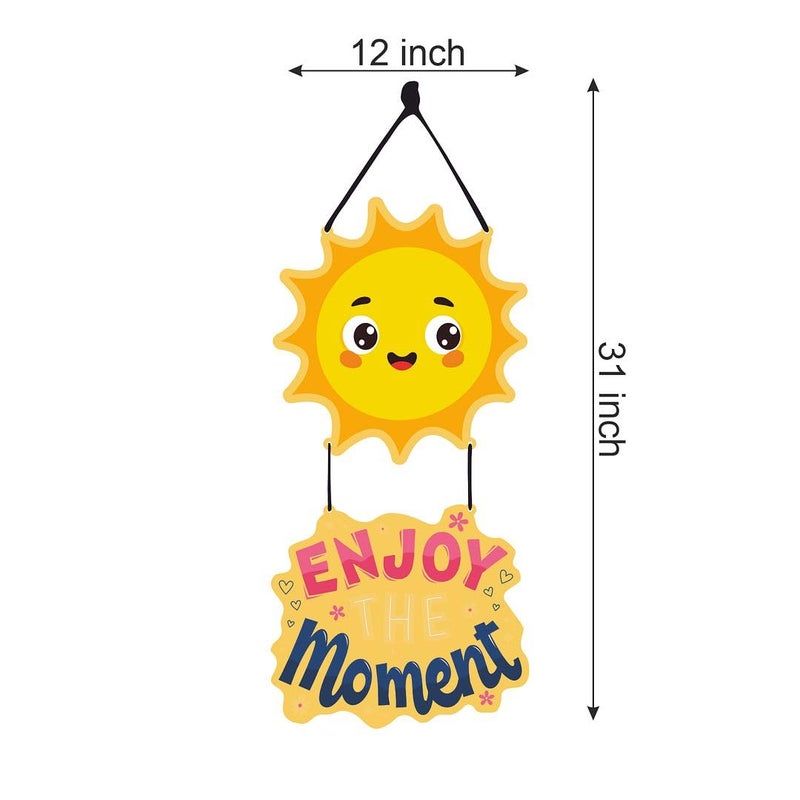 CVANU Enjoy The Moment Sun Wooden Printed Wall Hanging Board for Wall Decoration 12inchX31inch_W76 - Image 5