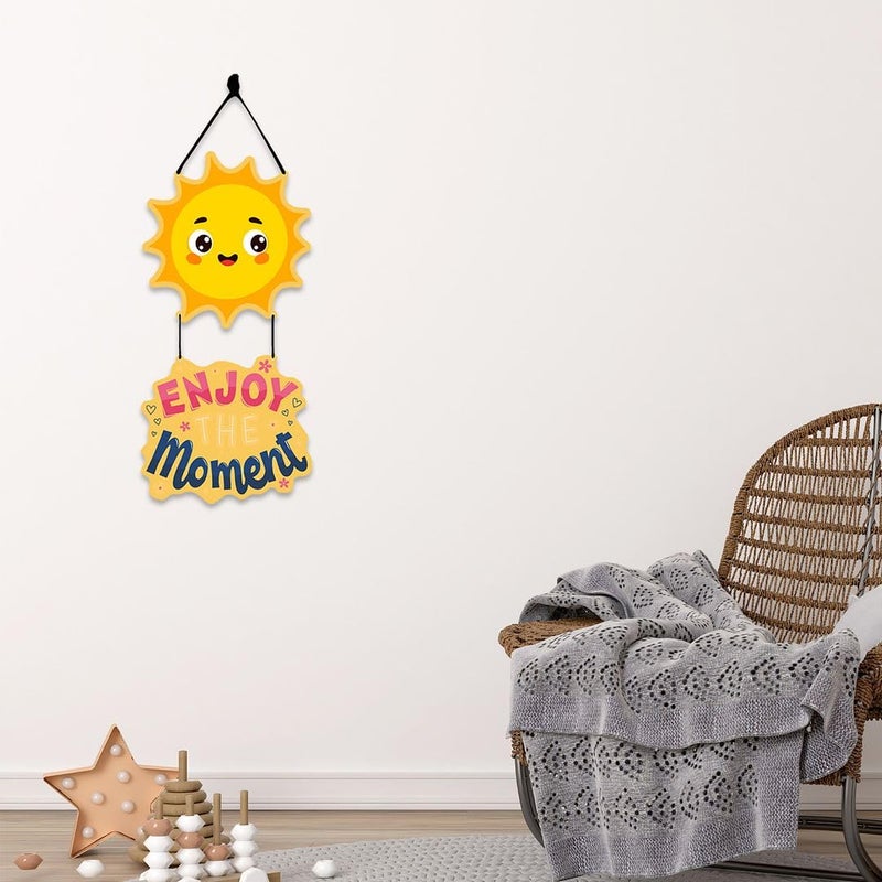 CVANU Enjoy The Moment Sun Wooden Printed Wall Hanging Board for Wall Decoration 12inchX31inch_W76 - Image 3