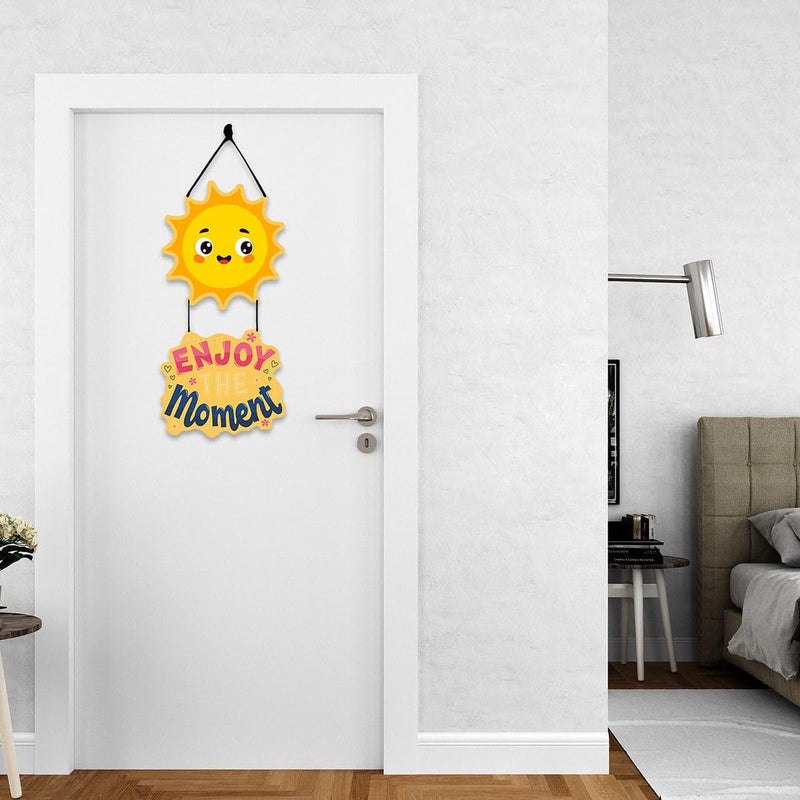 CVANU Enjoy The Moment Sun Wooden Printed Wall Hanging Board for Wall Decoration 12inchX31inch_W76 - Image 4