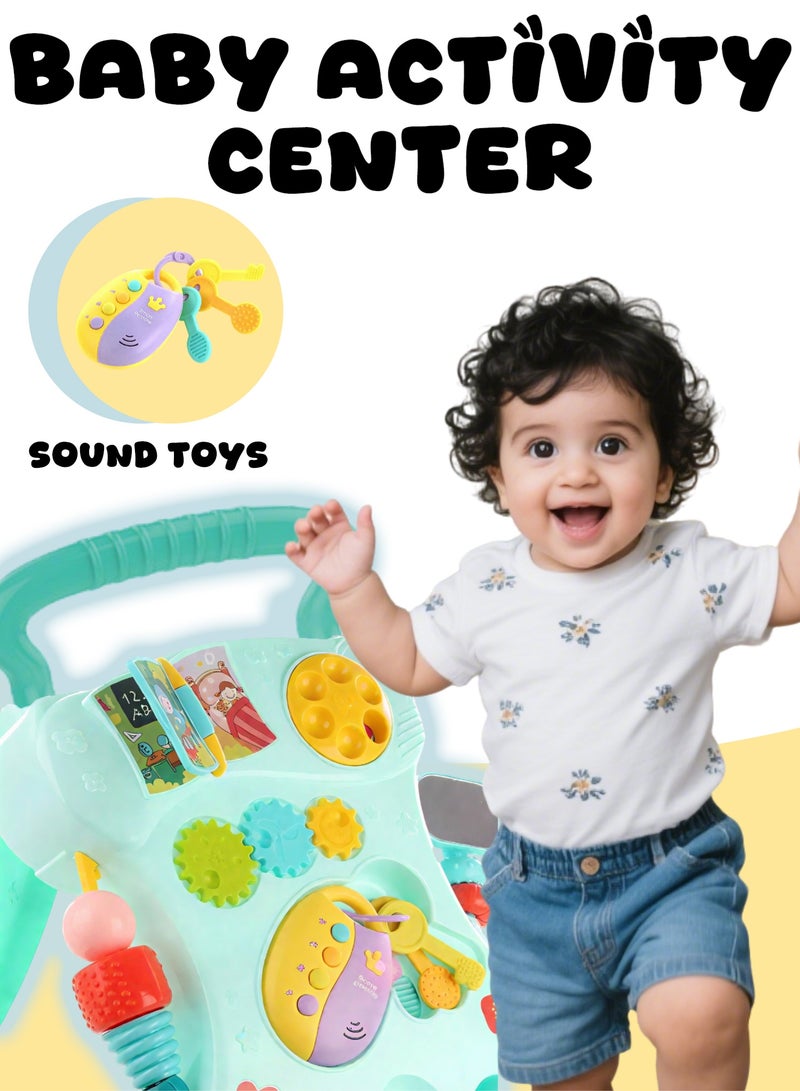 Mi VAZA 3 in 1 Baby Walker, Baby Push Walker for girls boys, Sit to Stand up Learning Walkers with drawing board, Baby Push Walker, Assemble as Scooter/Balance bike/Detachable Panel, Walking Toys,Infant Musical Activity Center for 12 to 36 months - Green - Image 3