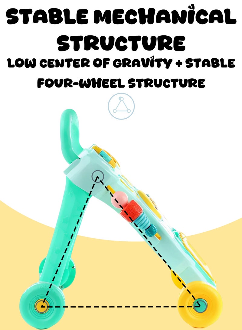 Mi VAZA 3 in 1 Baby Walker, Baby Push Walker for girls boys, Sit to Stand up Learning Walkers with drawing board, Baby Push Walker, Assemble as Scooter/Balance bike/Detachable Panel, Walking Toys,Infant Musical Activity Center for 12 to 36 months - Green - Image 4