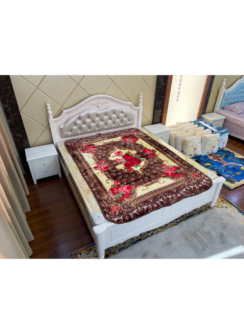 STARGOLD 160x220cm Weighted Comfort Blanket Heavy 1 Ply Winter Throw Blanket for Single Bed, Embossed Wool Feel Bedding, SG-BL904