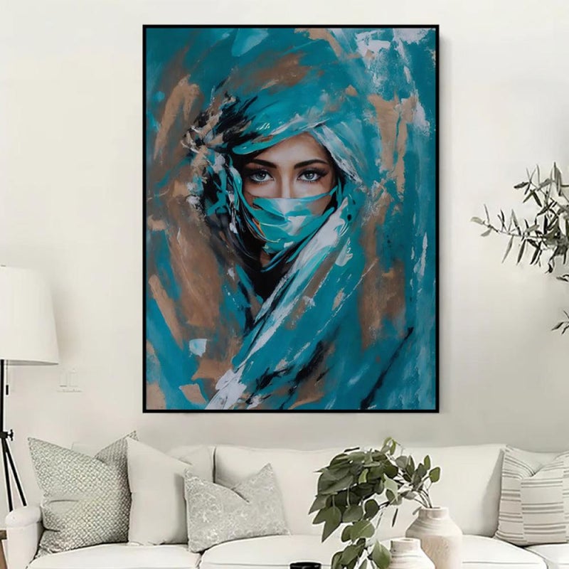 Marktna Canvas painting of an Arab girl design with a hollow frame, size (50×70), one piece - Image 3