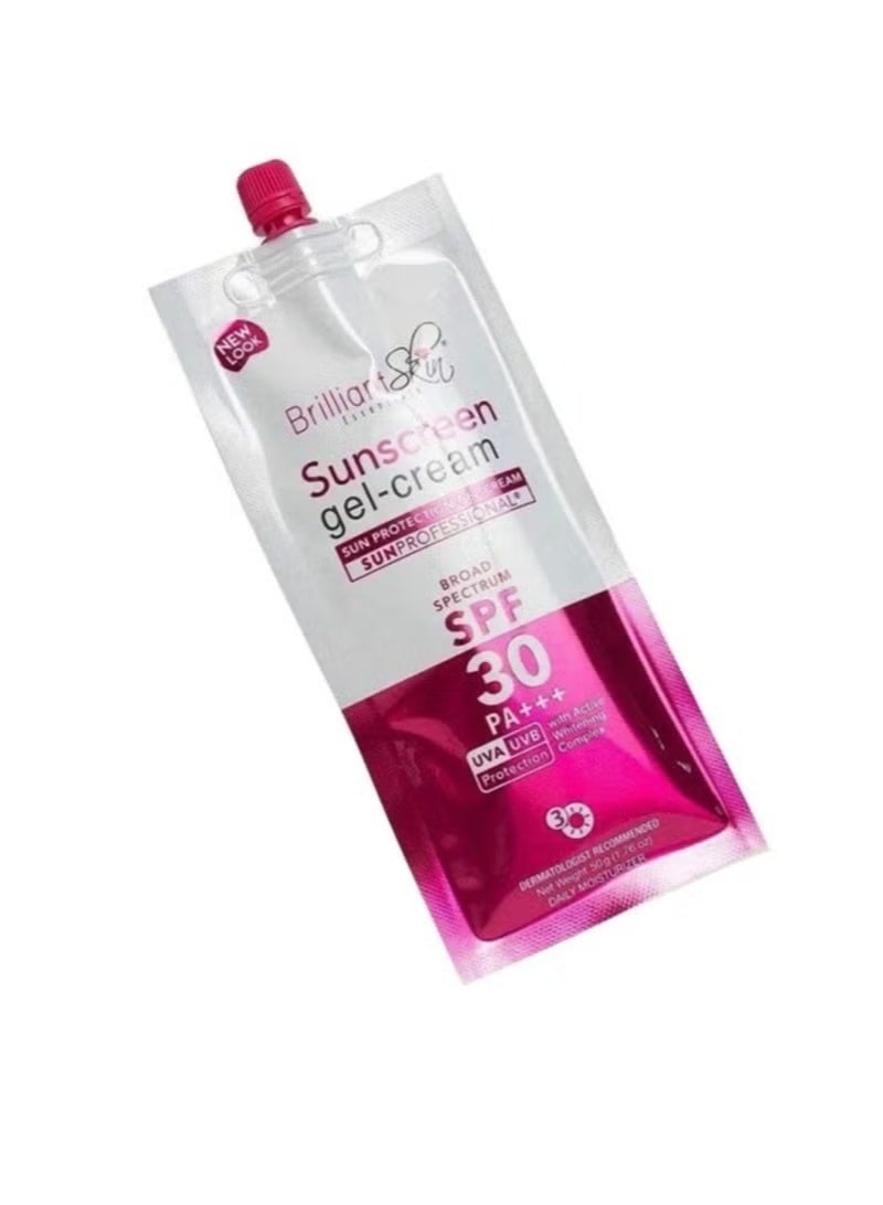 بريليانت سكين عبوتان من كريم جل واقي من الشمس - حماية واسعة النطاق SPF30 PA+++ | مع مركب تبييض فعال، خفيف الوزن، غير دهني ومرطب - Image 2