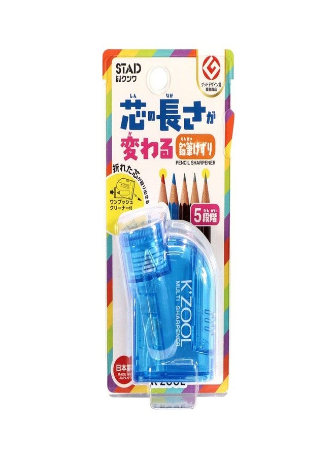 KUTSUWA STAD K'ZOOL Sharpness Adjustable Pencil Sharpener, Translucent Blue (RS035BL) - Image 2