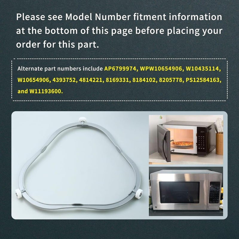 Vsttar Upgraded W11252182 & 8206227 Microwave Turntable Support Ring Replacement, Glass Tray Support - Compatible Amana Kenmore Whirlpool Microwave Parts - Replaces AP6799974 W10435114 PS12584163 W10654906 - Image 3