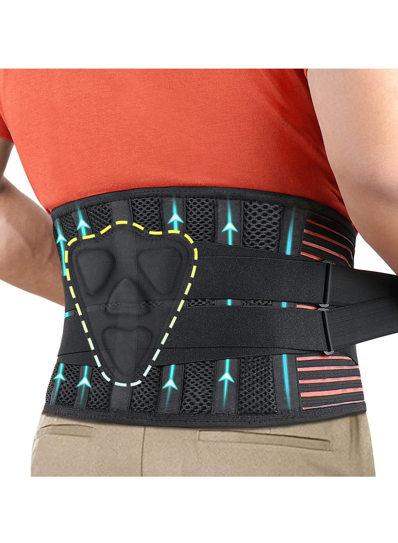 SOLARAE Back Brace for Lower Back Pain-Lumbar Support for Heavy Lifting Men Women-Breathable Waist Support Relief Sciatica, Herniated Disc, L - Image 1