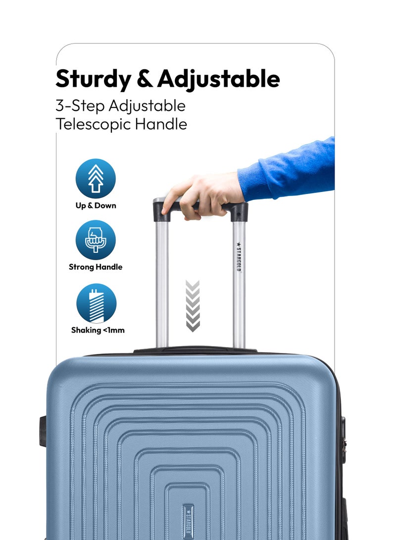 ستارجولد مجموعة مميزة من حقيبتي سفر بعجلات صلبة خفيفة الوزن مزودة بعجلات دوارة وقفل رقمي للسفر - Image 3