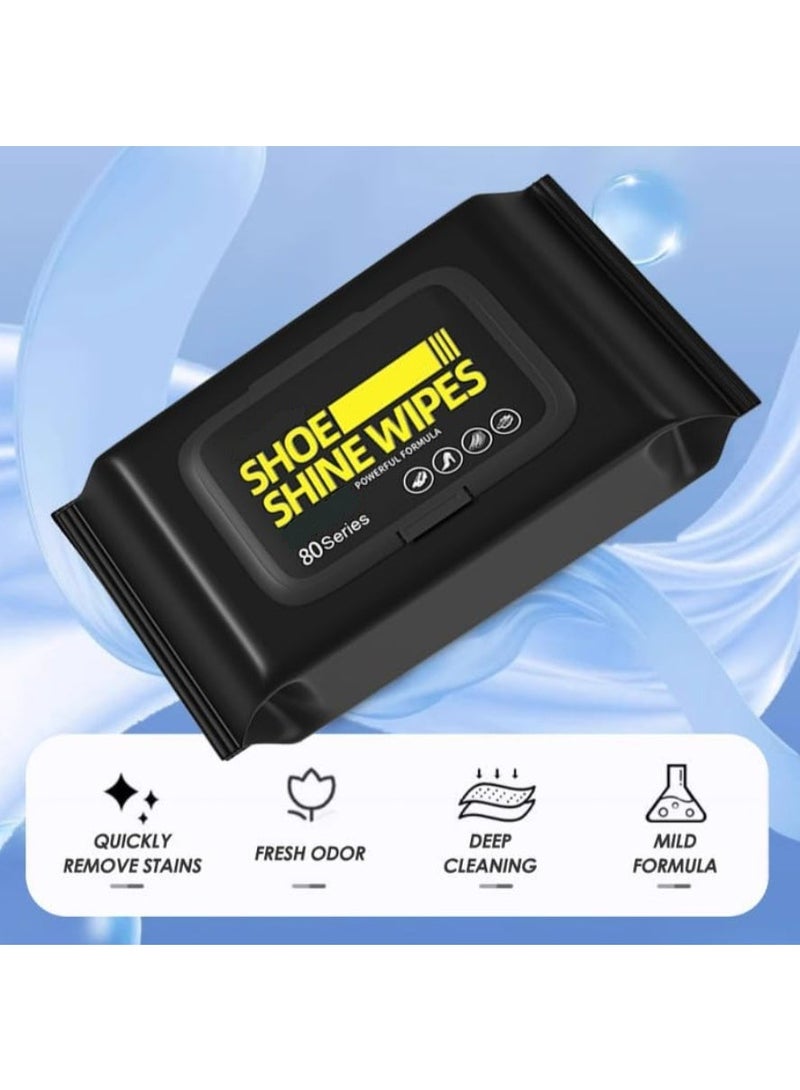 مناديل وايبس تنظيف الكوتش والجذم مبللة طبيعية لتنظيف الأحذية الرياضية والأحذيه عبوة واحدة من 80 منديل - محمولة لتنظيف الأحذية الرياضية تزيل الأوساخ والبقع بسرعة - مناديل تنظيف الأحذية- وايبس تنظيف الجذم - مناديل تنضف الكوتش والاحذية - Image 2