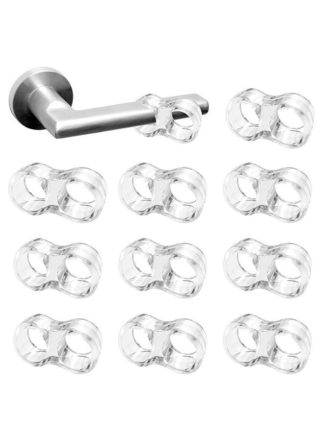 Beauenty 10 Pack Door Handle Stopper, Wall Protector, Clear Rubber Door Stopper, Pvc Door Handle Guard, Door Handle Bumper for Cabinet Furniture Home Office (Transparent) - Image 1