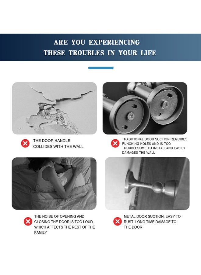 Beauenty 10 Pack Door Handle Stopper, Wall Protector, Clear Rubber Door Stopper, Pvc Door Handle Guard, Door Handle Bumper for Cabinet Furniture Home Office (Transparent) - Image 2