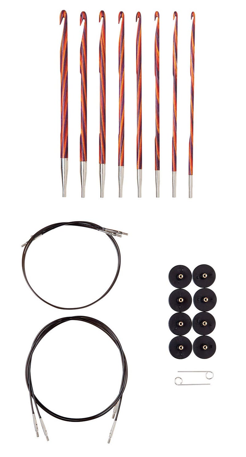 Knit Picks WeCrochet Wood Interchangeable Tunisian Crochet Hook Set US EK Radiant