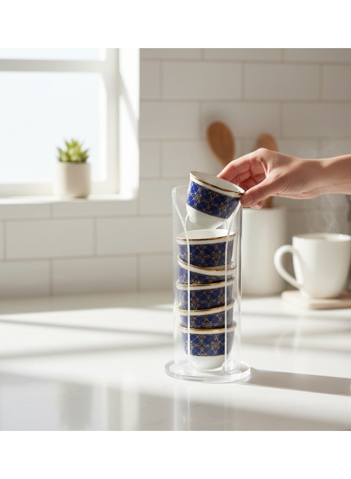 Bayti H.H. Traditional Finjan Coffee Cup Holder Stand Display Rack – Clear Acrylic Organizer for Arabic & Turkish Coffee Cups, Elegant Countertop Display - Image 4