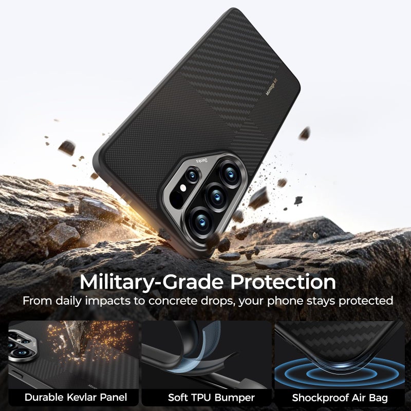 BENKS S26 Ultra Case, Montage ArmorPro Case for Samsung Galaxy S26 Ultra, MagSafe Compatible Military-Grade Protective Case, Built with Dupont Kevlar Aramid Fiber & TPU, Aluminum Camera Protection - Image 4