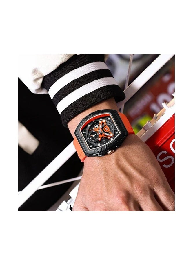 CURREN - CURREN 8443 Men's Waterproof Quartz Calendar Tape Multifunctional Watch Men's Watch Silicone Band With Orrignal Cureen Box - Image 1