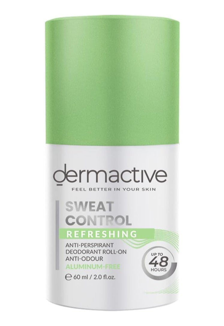 Dermactive Sweat Control Refreshing Roll-On – Aluminium Free- 60ml Stay Dry, Fresh & Confident All Day Long